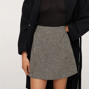 Mango houndstooth mini skirt nwt xxl
